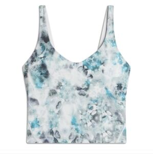 lululemon athletica Blue, Gray and White Marble Print Crop Tank